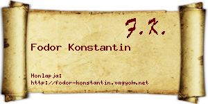 Fodor Konstantin névjegykártya
